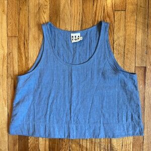 Beaton Linen Tank - Size M - Light Indigo